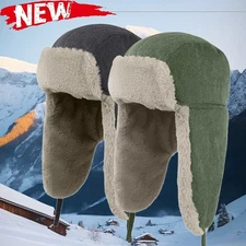Men Women Winter Ear Flap Hats Fur Aviator Cold Weather Warmer Snow Skiing Cap