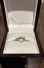 Vintage Opal Diamond White and Yellow Gold 10...