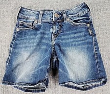 Silver Jeans Suki Mid Short Denim Jean Shorts Blue Womens Size 26 x 4