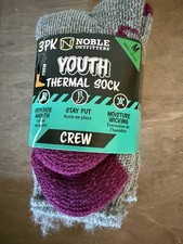 Noble Outfitters Youth Thermal Crew Socks Cozy Gray Brushed Lining Medium (12-2)