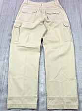 VTG 90s Y2k Unionbay Baggy Military Cargo Beige Skater Pants 34x34 Wide Leg