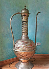 5ft*Tall Moroccan Persian Brass Floor Lantern Lamp.  Amazing Light Feature OOAK