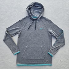 Nike Dri-FIT Hoodie Sweatshirt Womens Small Gray Just Do It Graphic 848767-051