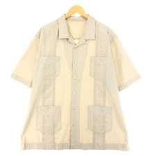 Vintage short sleeve open collar Mexican shirt Cuban shirt Men's XL