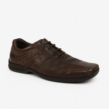 Camel Active Dublin Mens Brown Leather Square Cap Toe Lace Up Shoes Size UK 8