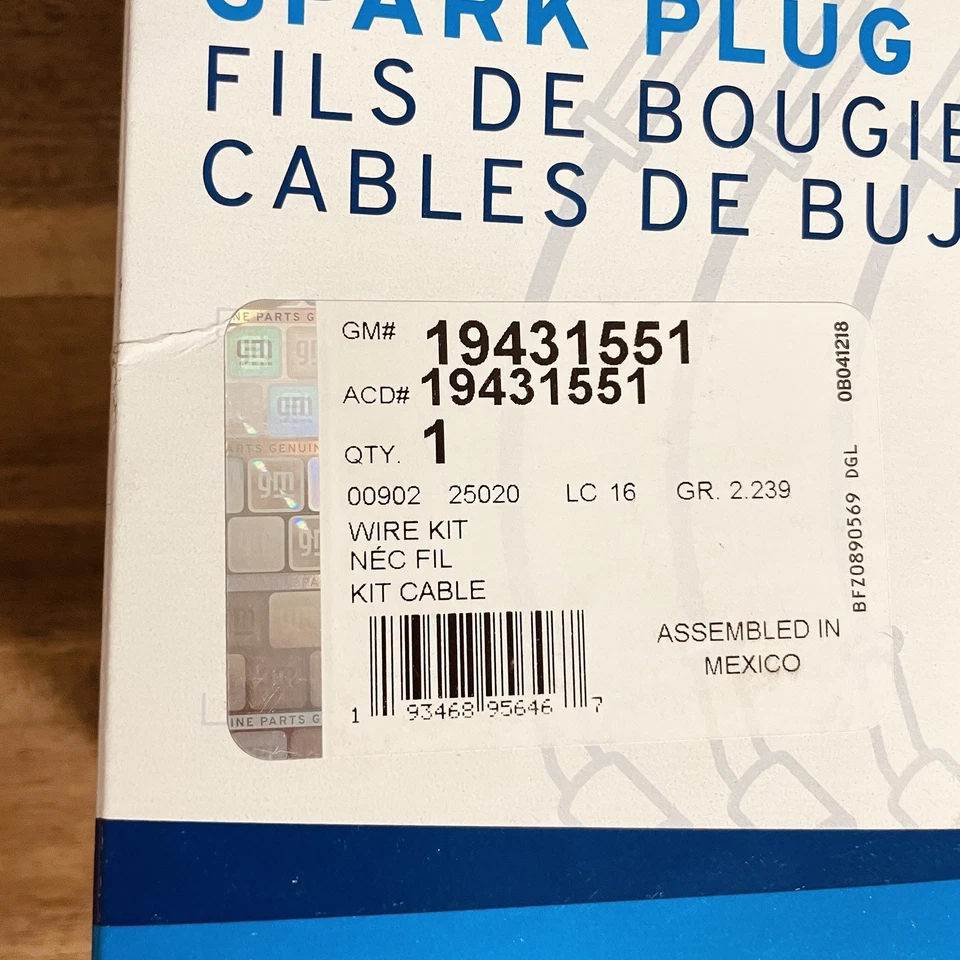 Juego de 8 cables de bujía 758EE AC Delco nuevos para Chevy Chevrolet Silverado 1500 Foto 2 de 3