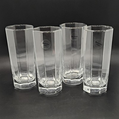 Pasabahce Clear Geometric Angular Highball Glass Tumbler set of 4