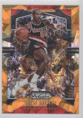 2019-20 Panini Prizm Orange Ice Prizm Clyde Drexler #23 HOF e6p