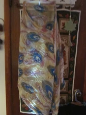 UNBRANDED COLORFUL PEACOCK LONG SCARF OR WRAP SIZE 66 IN LONG X 30 IN WIDE