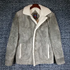 Vintage Grande Bay Jacket Men's 38 Faux Shearling Leather Suede Rancher Trucker