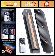 M.2 SSD Heatsink for PS5 Pro/Slim - Copper Heatpipe Aluminum Fins, NVMe Coolin