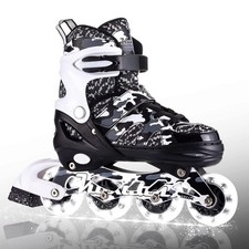 Kuxuan Boys Adjustable Inline Skates with Light up Wheels, Fun Illuminating S...