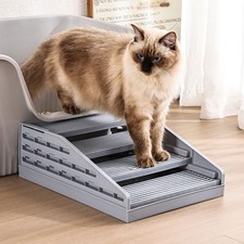Litter Step Cat Ramp Litter Catcher for Cat Litter Boxes Height Adjustable Li...