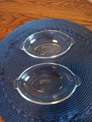 Pyrex #328 Clear Glass Individual Oval Baking Dishes 1 Cup - Set Of 2!