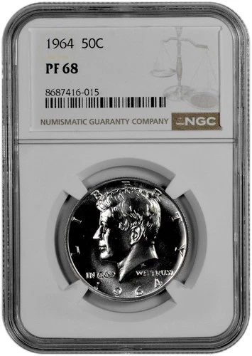1964 50C Silver Proof Kennedy Half Dollar NGC Graded PF 68