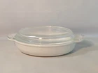 Vtg Corning Ware Grab It White Oval Casserole Pyrex Lid Small P-14-B  P-14-C