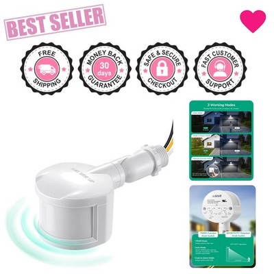 Versatile Security Motion Sensor - 3 Modes, 60ft Detection,  Listed for Safety