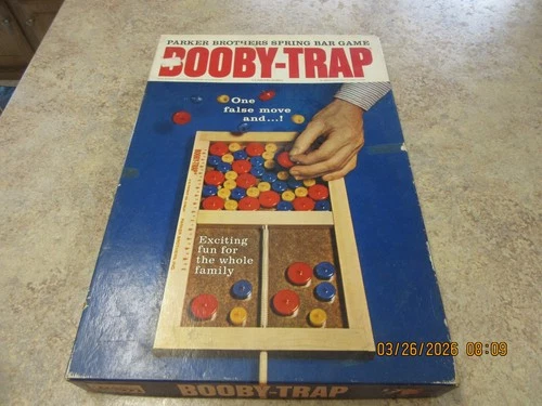Vintage Booby-Trap Board Game 1965 Parker Brothers Complete Spring Bar