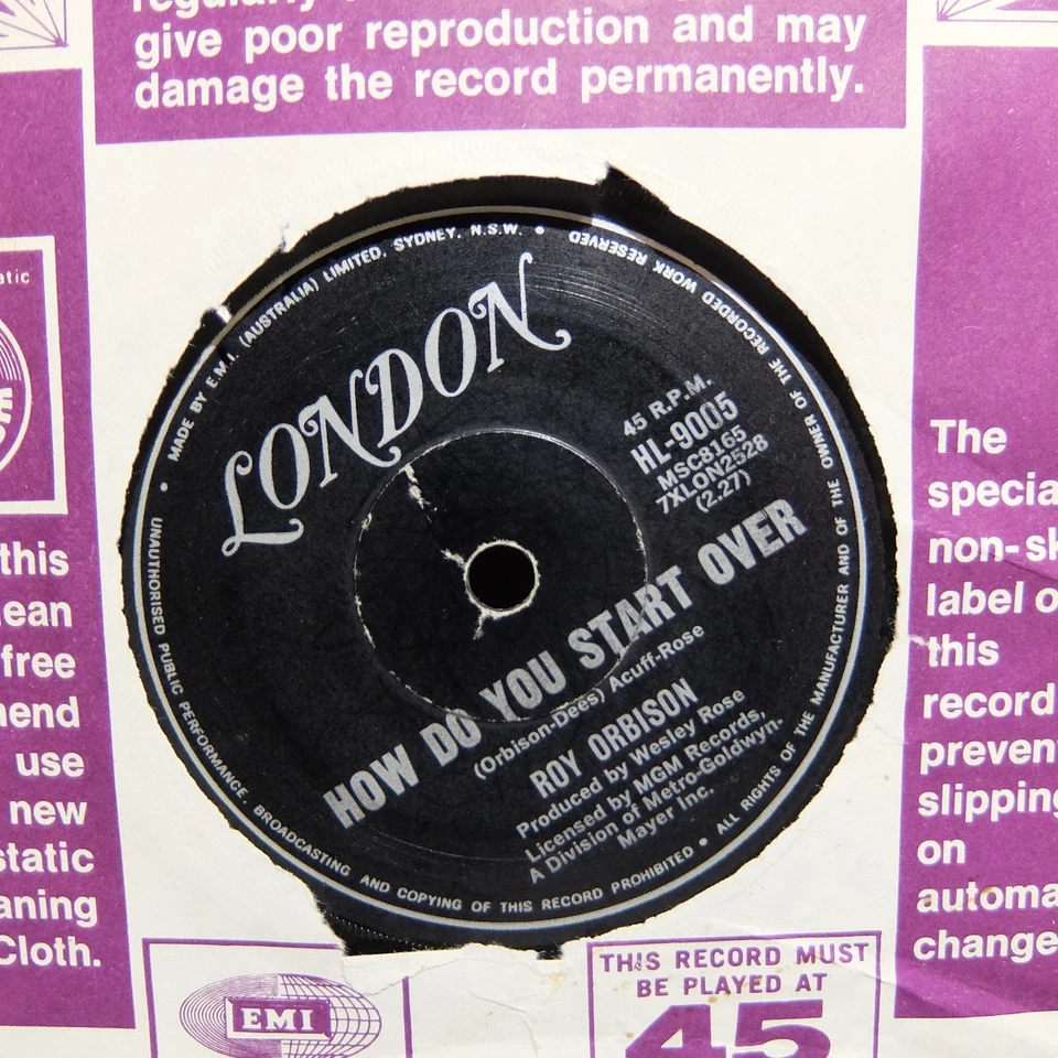 Roy Orbison - Break My Mind (London HL-9005) Aussie A-Label 45 - Image 2 of 2