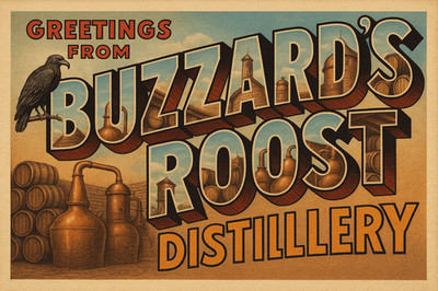 a417 Buzzard's Roost Distillery KY Vintage Travel Postcard Refrigerator Magnet