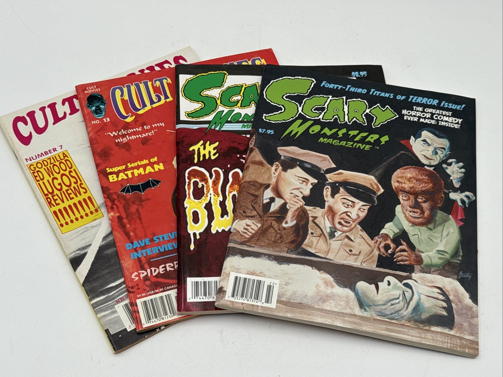 Lot Of 4 SCARY MONSTERS Magazine & Cult Movies Magazine Dracula Blob Godzilla ￼