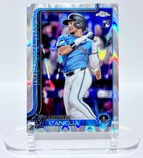 2025 Topps Chrome Javier Sanoja RC Raywave Refractor #76 Miami Marlins
