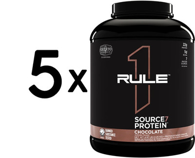 5 x Rule One Source7 Protein, Chocolate Gelato - 2250g (33,78 EUR/kg)