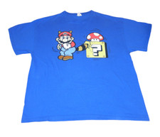 VTG Super Mario Bros 3 T-Shirt Size XL Blue 2002 Nintendo Video Game NES