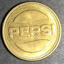 22.8mm Vintage Pepsi Camelot Park Brass Token - Modesto, CA