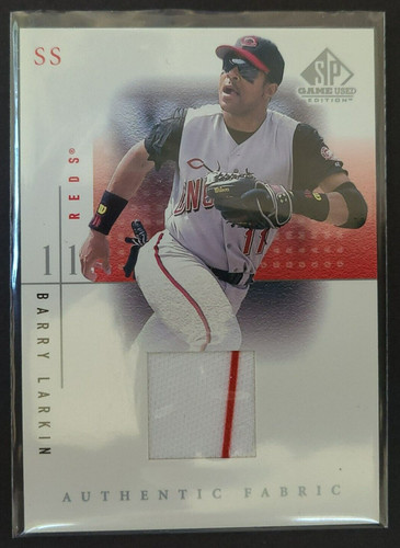 Barry Larkin #BL 2001 SP Game Used Authentic Fabric card