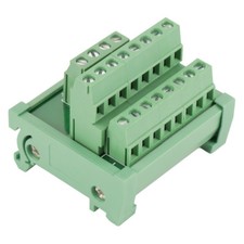 DIN Rail Mount 2 in 8 out Brass Power Terminal Blocks Module Board 48V 1A