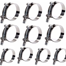 10x 2" T-Bolt Hose Clamps Stainless Steel Turbo Intake Silicone Hose Clamp New