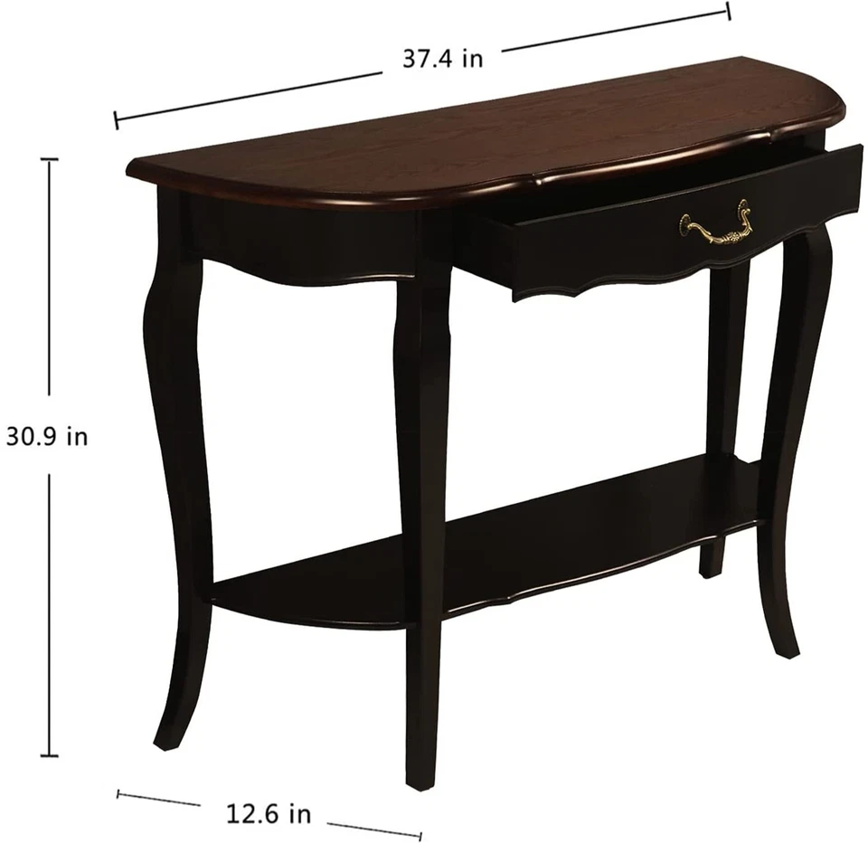 Consola de madera sofá mesa de entrada con cajón y estante para salón pasillo vestíbulo  Foto 3 de 4