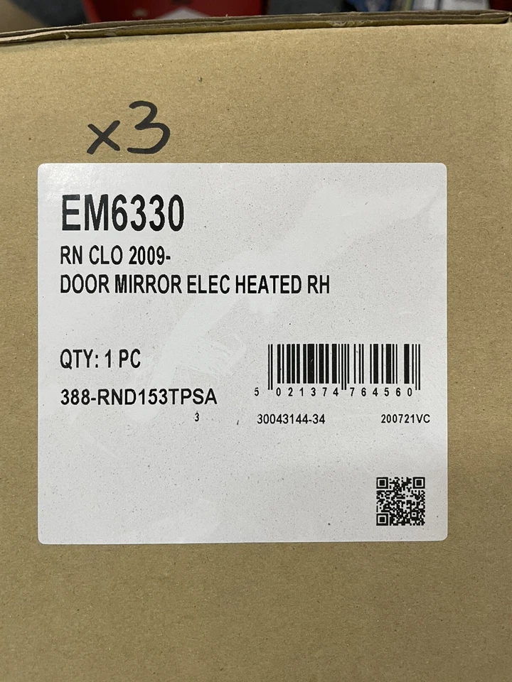 For Renault Clio Mk3 2009-2013 Electric Door Wing Mirror Primed Cover Right Side - Image 2 of 2