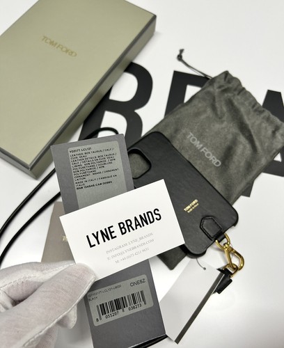 Tom Ford Black Logo Leather IPHONE 11 Pro Case With Lanyard - Gold Hardware - Picture 7 of 8