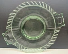 Vintage Green Depression Glass Decagon Shaped 10 1/2" Handled Plate