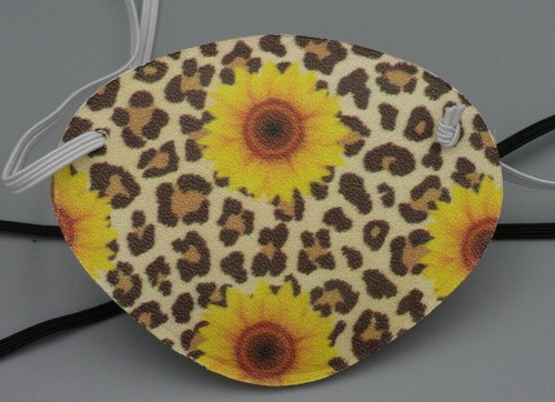World's Best Eye Patch, Embossed Leather Daisy/Leopard B-8, Replaceable Elastic - Picture 16 of 17