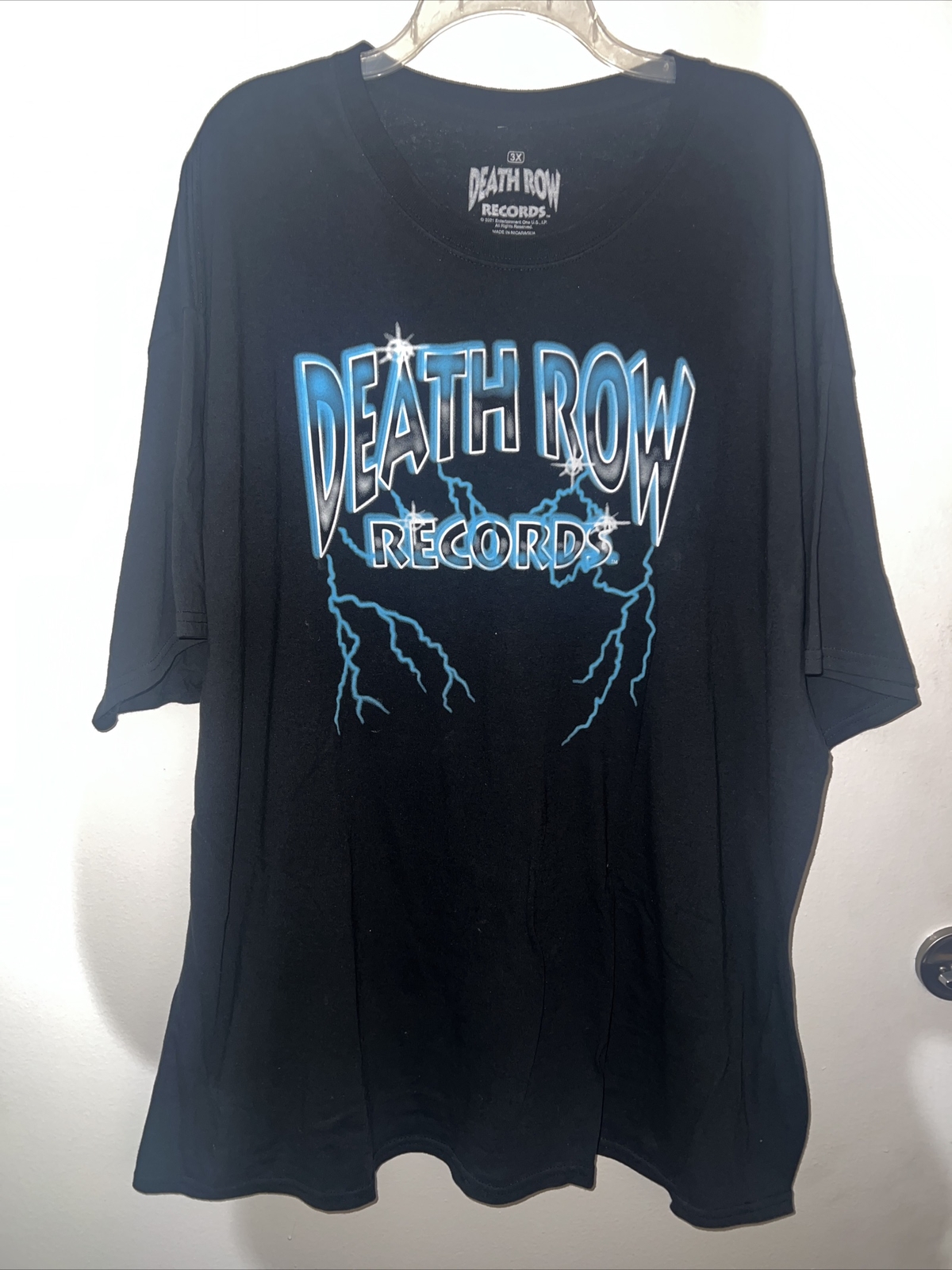 FILA T shirt Death Row Records Big Man 3XL nera logo hip hop maglietta manica corta