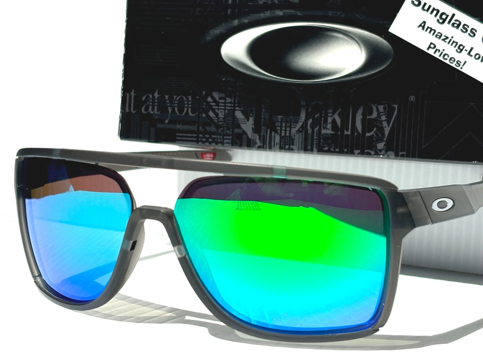 NEW Oakley CASTEL Matte Smoke Grey POLARIZED GALAXY Jade Lens Sunglass 9147