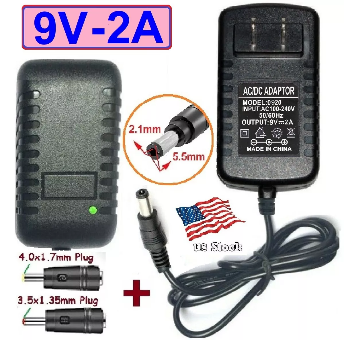 Chargeur Alimentation 9V-2A // Adaptateur AC DC