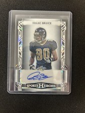 Marketplace image: 2023 LEAF METAL SPORTS HEROES ISAAC BRUCE #1/1 AUTO BLACK WHITE SUPERFRACTOR