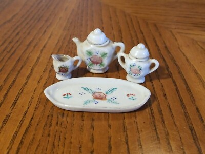 Vintage Pico Porcelain Miniature Tea Set Occupied Japan Vintage Pico Porcelain Miniature Tea Set Occupied Japan