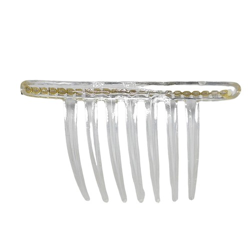 Clear Rhinestone Acrylic Long Tooth Hair Comb Vintage 1960s - Picture 4 of 5