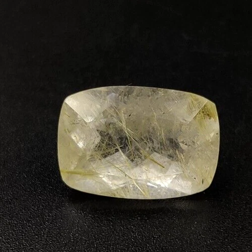 6.30 Ct Rutilated Quartz Loose Gemstone 13.70X9.50mm Cushion Faceted Cut W03 - Image 2 of 4
