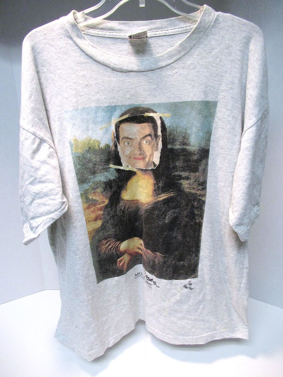 VINTAGE 90'S MR BEAN MONA LISA PARODY T-SHIRT MEN'S SIZE XL VINTAGE 90'S MR BEAN MONA LISA PARODY T-SHIRT MEN'S SIZE XL