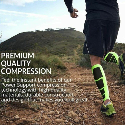 Coppia Maniche Polpaccio Compressione Gambe Polpaccio Supporto Tutore Stecche Shin Sport Corsa - Foto 27 di 29