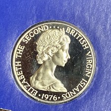 1976 British Virgin Islands PELICAN Queen Elizabeth II Proof 50 Cent Coin Mint