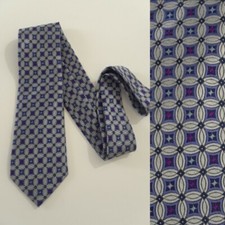 Nordstrom blue and silver geometric silk tie