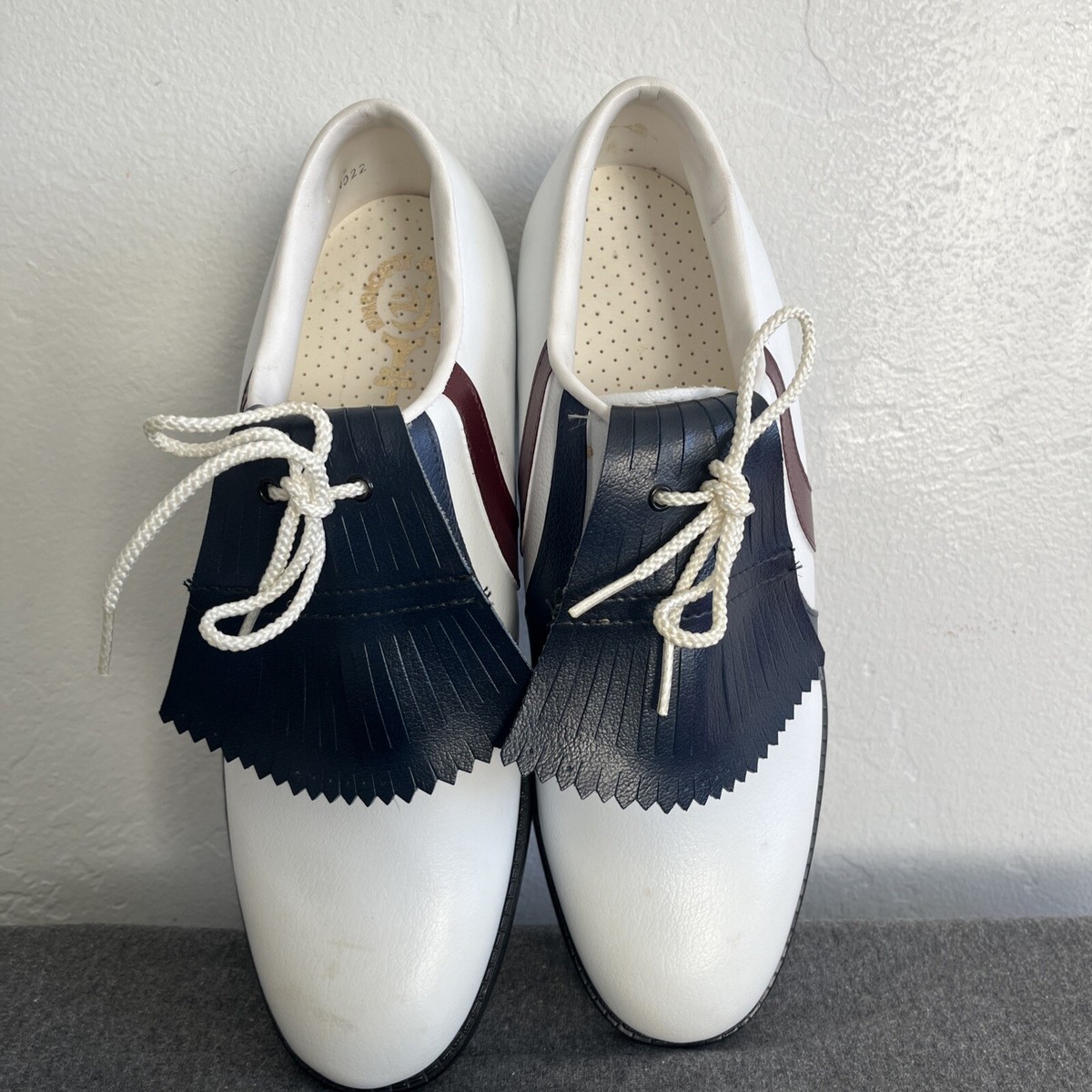 Vintage Endicott Johnson Golf Shoes Men's 10 White Leather Vintage Endicott Johnson Golf Shoes Men's 10 White Leather