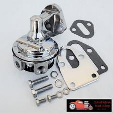 Small Block Chevy Chrome Fuel Pump 80 Gph Mounting Plate Sbc 305 327 350 400